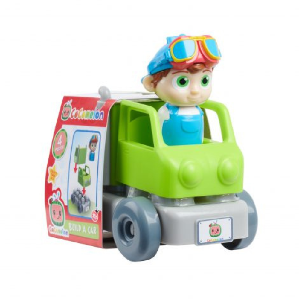 Cocomelon Build-A-Vehicle, TomTom in Garbage Truck Vehicle 4 Piece Set