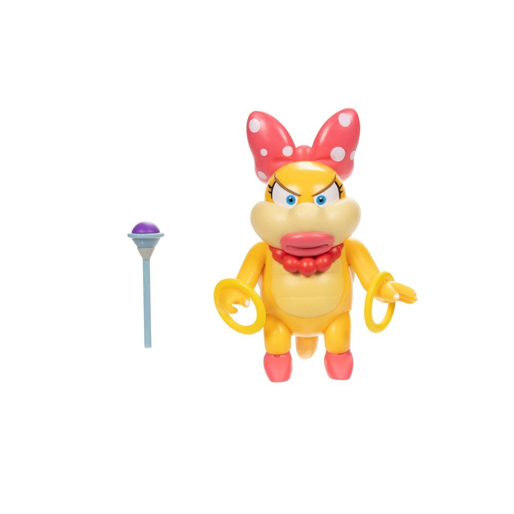 World of Nintendo Super Mario -  Wendy 4-inch Figure with Magic Wand Action Figure