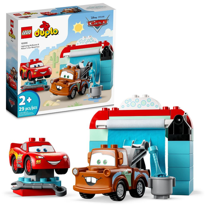 LEGO® DUPLO® Disney and Pixar’s Cars Lightning McQueen & Mater’s Car Wash Fun 10996 Building Toy Set (29 Pieces)