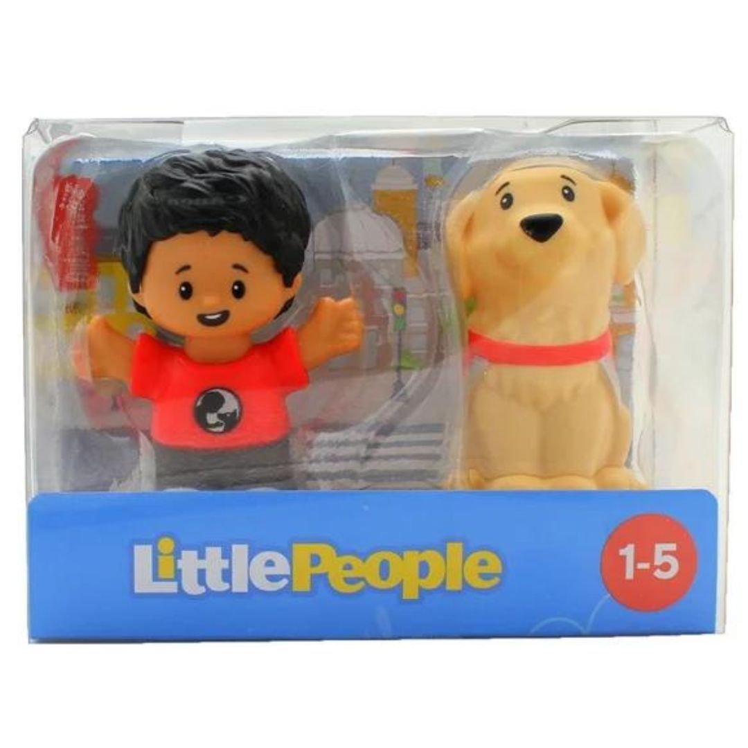 Fisher-Price Little People 2 Pack Action Toy Figure, Boy and Service Dog