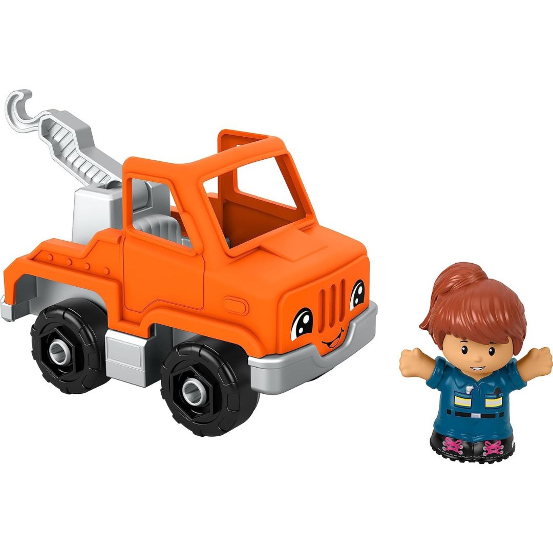 Fisher-Price Little People Help and Go Tow Truck Toy & Figure Set for Toddlers