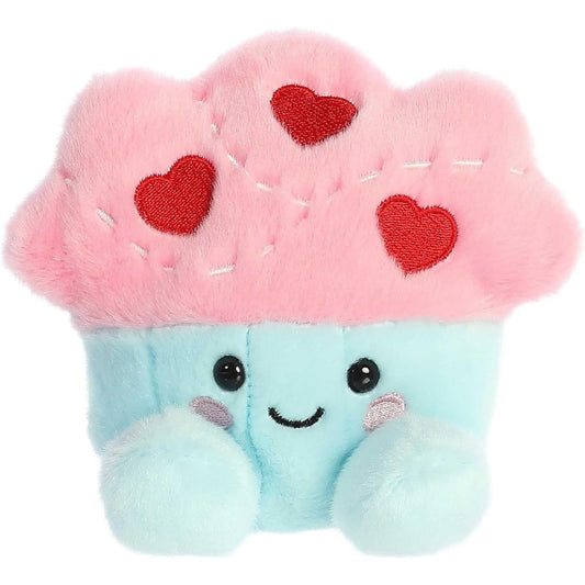 Front view thumbnail of the cute Candace Cupcake plush sitting straight, highlighting its dark safety eyes, rosy blushing cheeks, and small mint-blue feet.