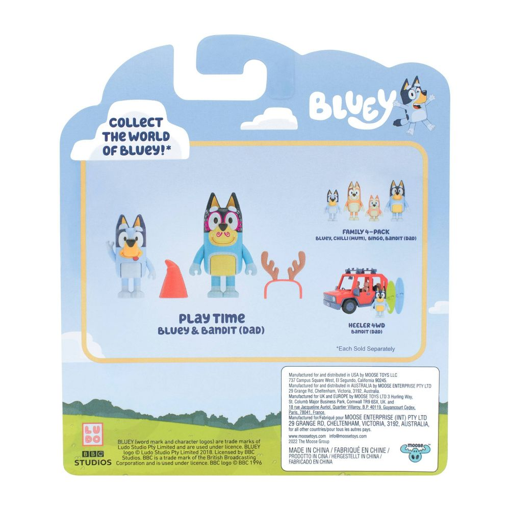 Bluey, Figure 4-Pack, Includes Bluey Family, Toddler Toy