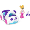 Polly Pocket Pollyville Micro Doll with Panda-Themed Toy Car and Mini Panda Ages 4+