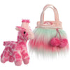 Aurora® Fancy Pals™ Furries Sunrise™ Giraffe 7 Inch Stuffed Animal with Purse Carrier