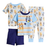Bluey Toddler Boys 4 Piece Snug-Fit Striped Cotton Pajama Sets