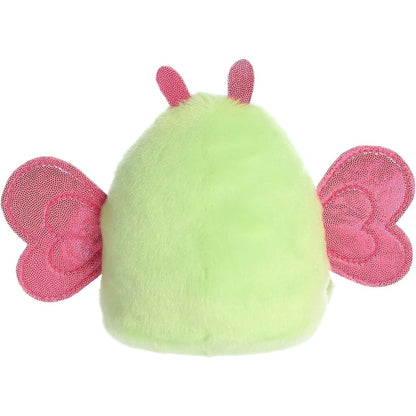 Rear view of the Aurora butterfly stuffed toy displaying the detailed back patterning of its outspread plush wings.