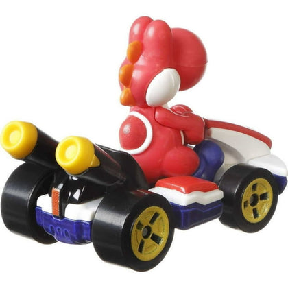 Hot Wheels Mario Kart 1:64 Die-Cast Red Yoshi Standard Kart Vehicle Car