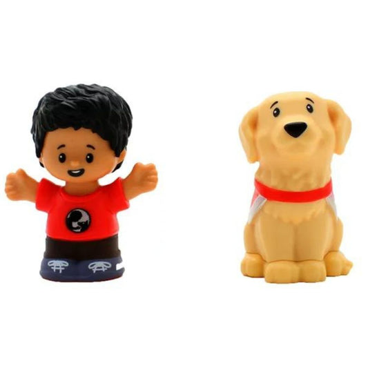 Fisher-Price Little People 2 Pack Action Toy Figure, Boy and Service Dog
