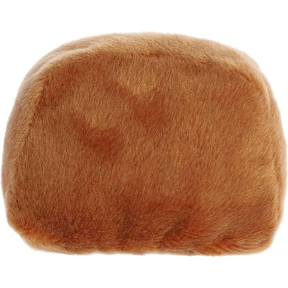 Rear view thumbnail of the Aurora fruitcake stuffed toy displaying its smooth, solid warm brown plush backing.