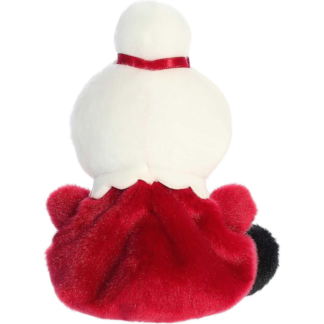 Rear view thumbnail of the Aurora Christmas stuffed toy displaying her smooth, solid red dress and white hair from behind.