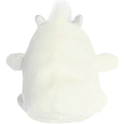 Rear view thumbnail of the Aurora abominable snowman stuffed toy displaying its smooth, solid white plush backing and fuzzy hair tuft from behind.