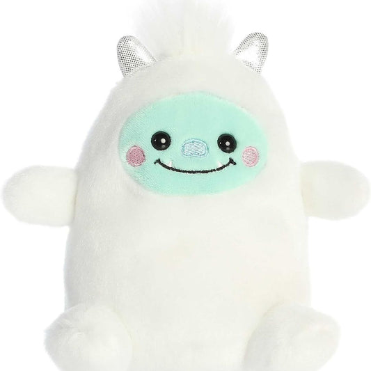 Front view thumbnail of the cute Baker Yeti plush sitting straight, highlighting its dark safety eyes, rosy pink blushing cheeks, and small white feet.