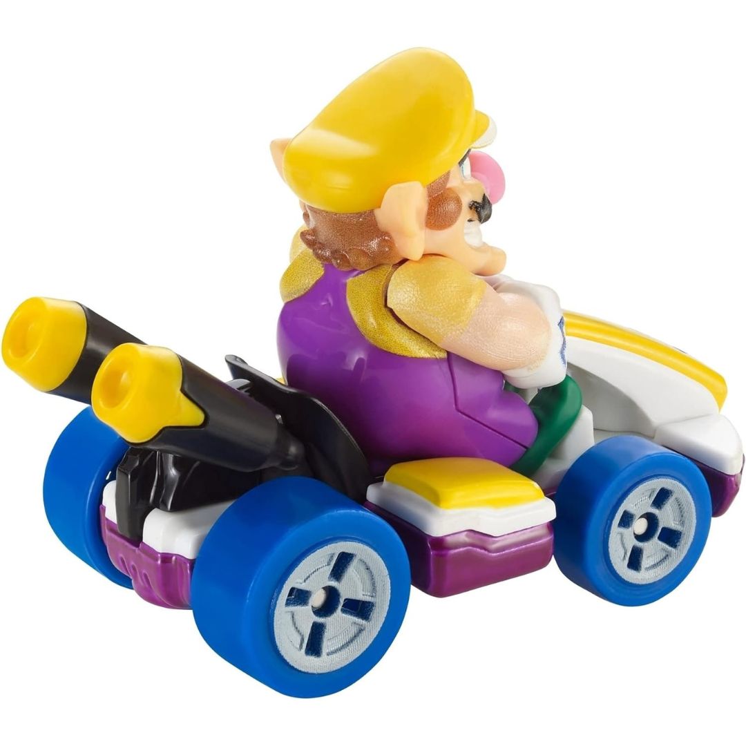 Mattel Hot Wheels Super Mario Kart Wario Standard Kart Vehicle Car, Scale 1:64