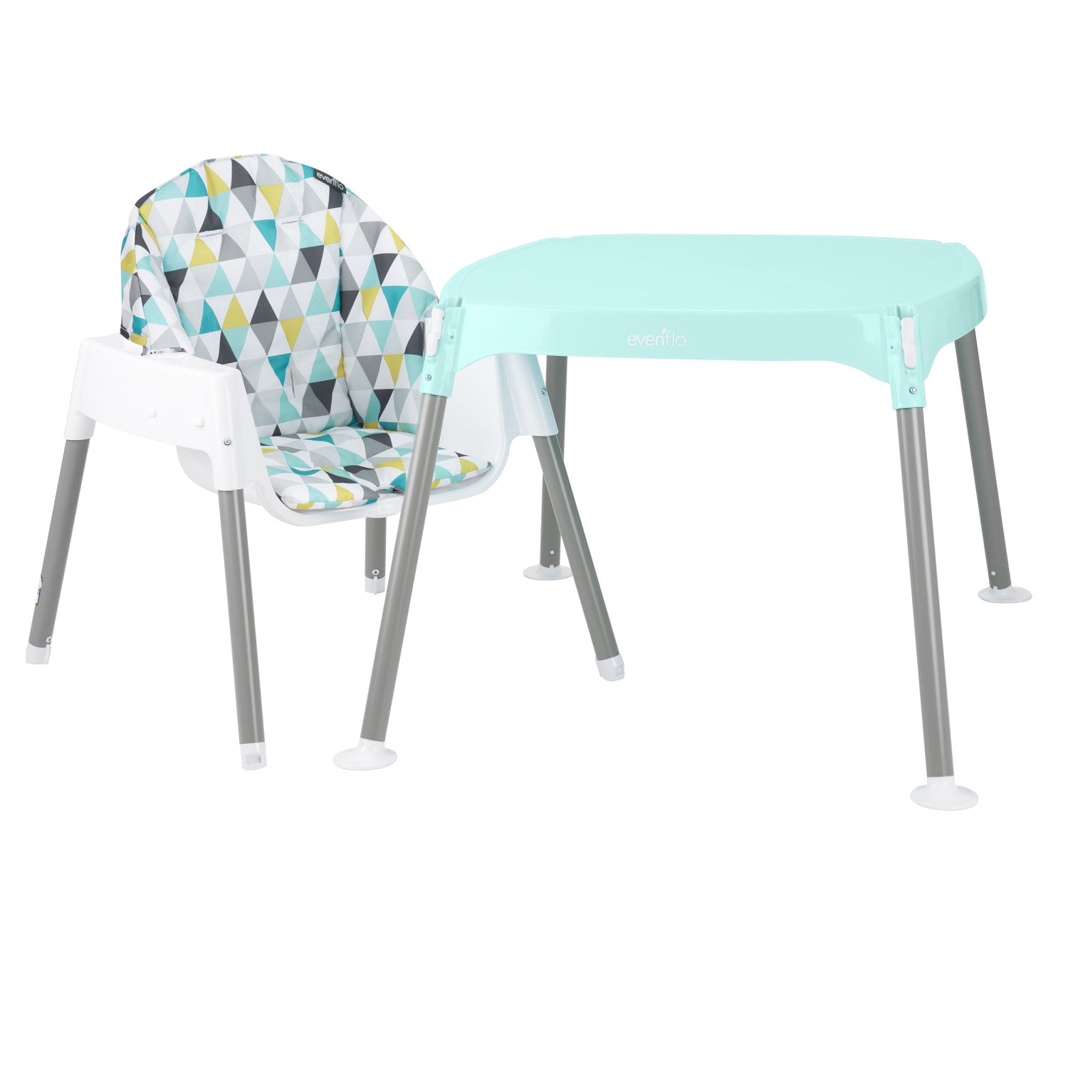 Evenflo Eat and Grow 4-in-1 Convertible High Chair, Prism Triangles