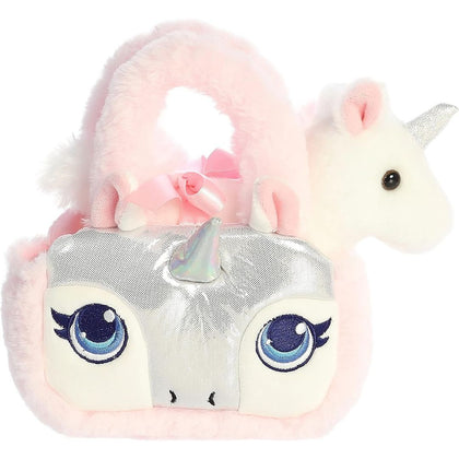 Aurora® Fancy Pals™ Glitter Unicorn™ 8 Inch Stuffed Animal with Purse Carrier