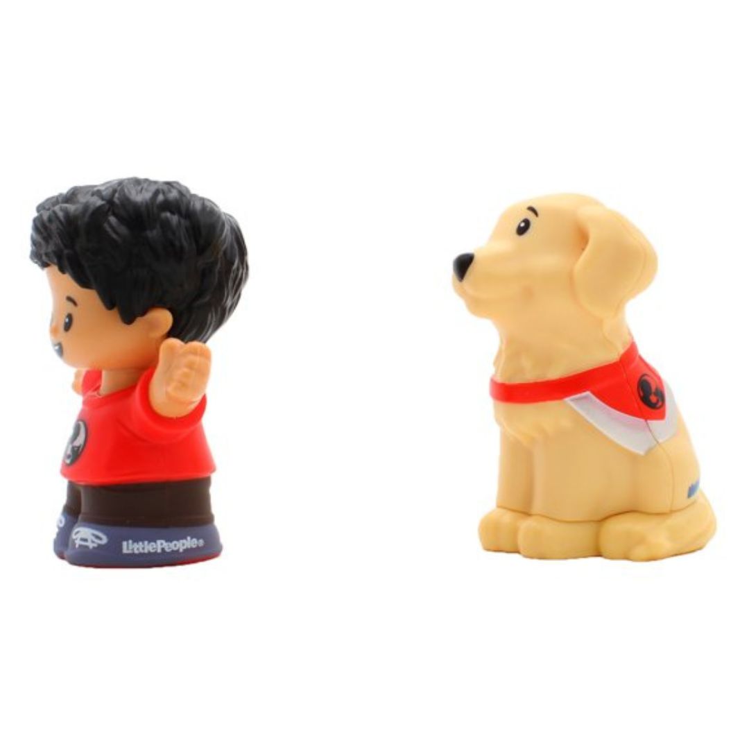 Fisher-Price Little People 2 Pack Action Toy Figure, Boy and Service Dog