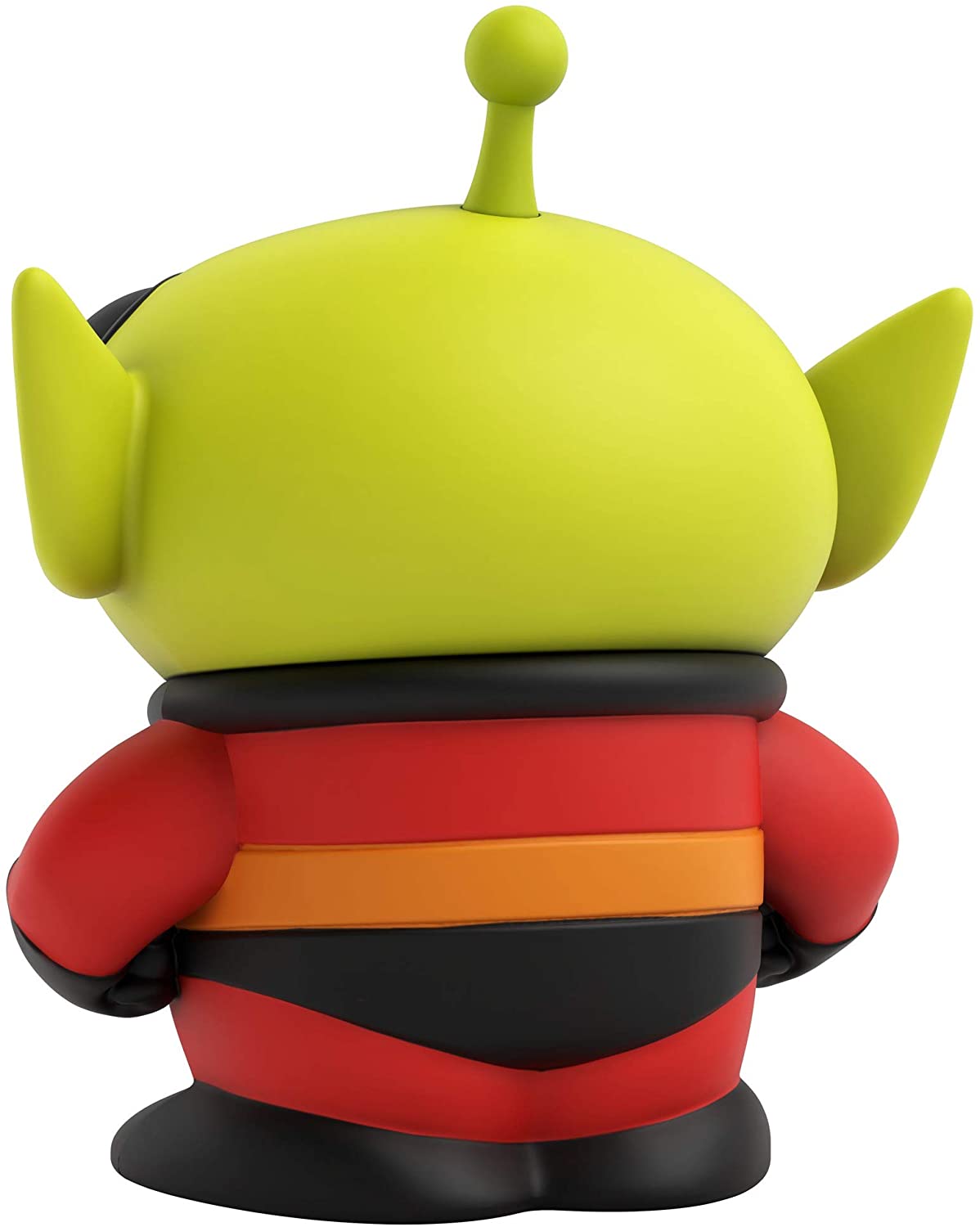 Back view of the Mr. Incredible Alien figure highlighting the black and orange details on the back of the super suit.