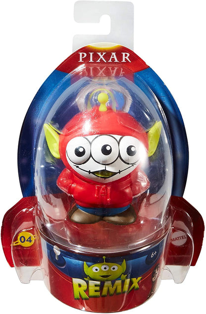 Packaged view of the Alien Remix Coco Miguel figure inside its official clear rocket-shaped display box.