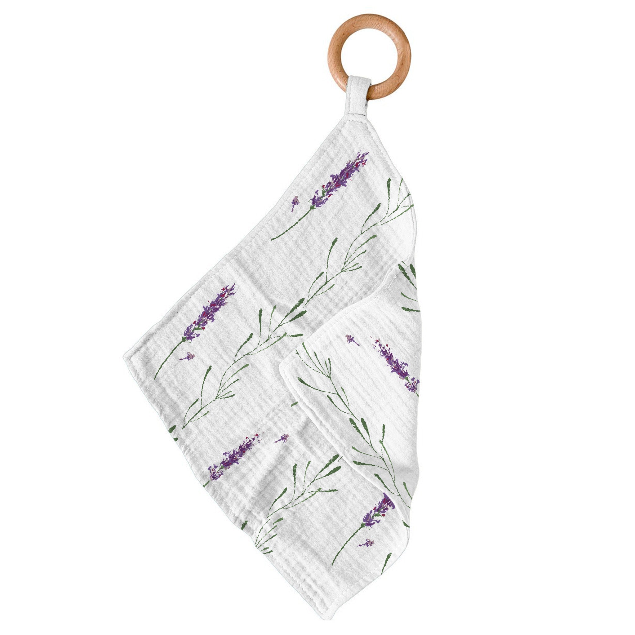 Newcastle Classics Lavender Stems 100% Bamboo Cotton Blanket Teether