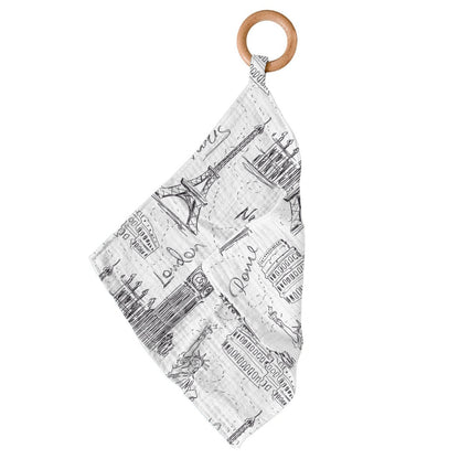 Newcastle Classics London, Paris, New York 100% Bamboo Cotton Blanket Teether