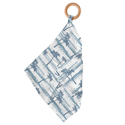Newcastle Classics Ocean Palm Trees 100% Bamboo Cotton Blanket Teether