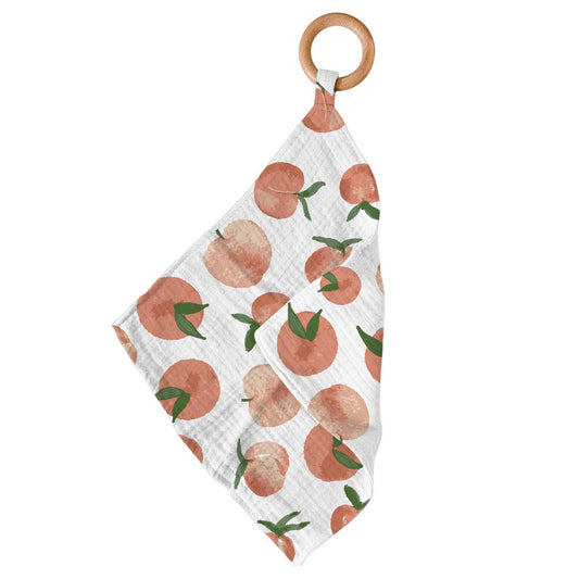 Newcastle Classics Carnelian Peaches 100% Cotton Blanket Teether