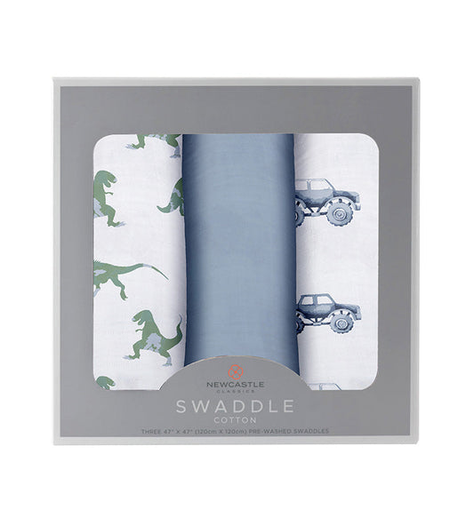 Newcastle Classics Rough Terrain 100% Soft Muslin Cotton Swaddle 3 Pack