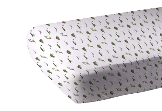 Newcastle Classics Dino Days 100% Natural Muslin Crib Sheet
