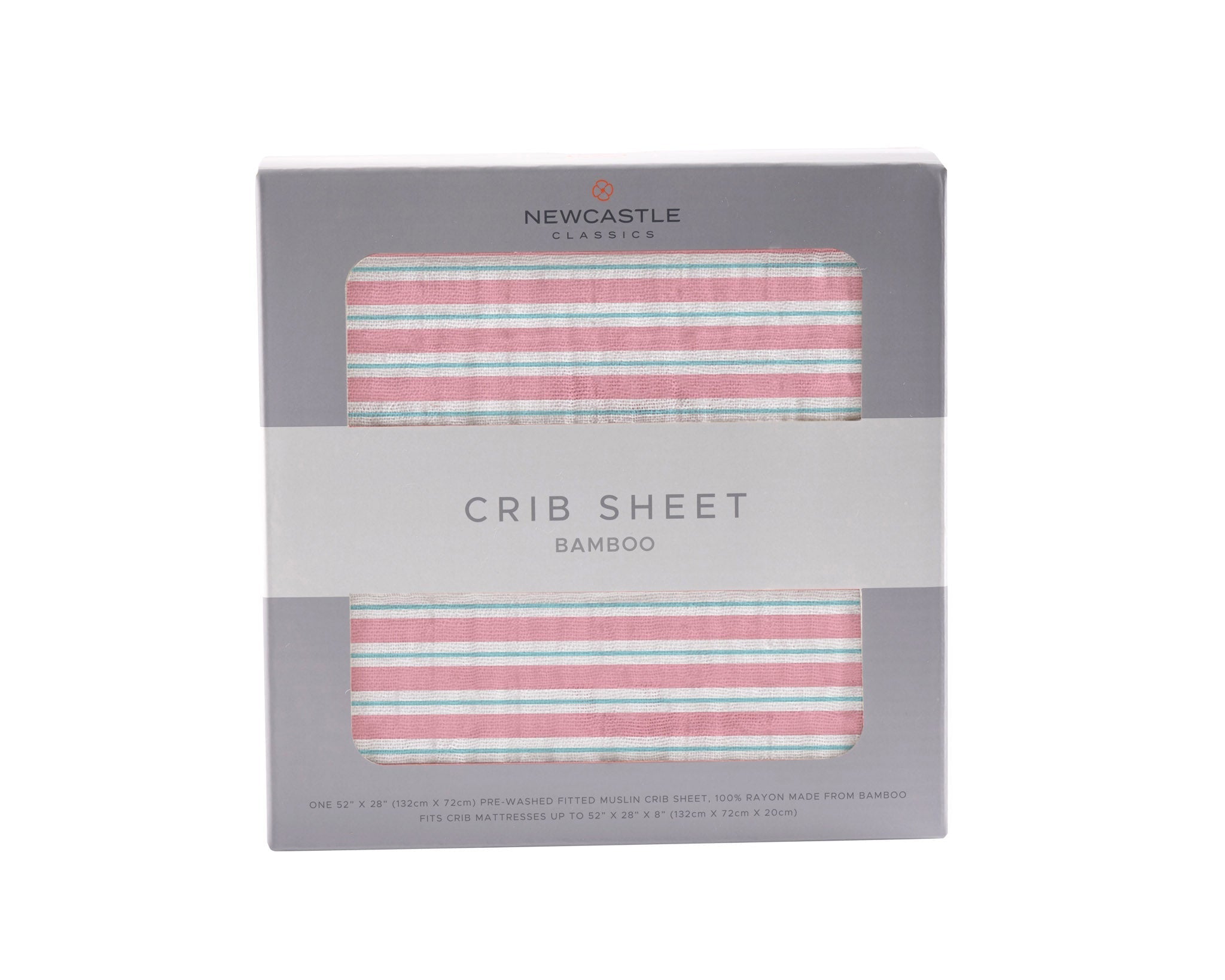 Newcastle Classics Candy Stripe 100% Natural Bamboo Muslin Crib Sheet