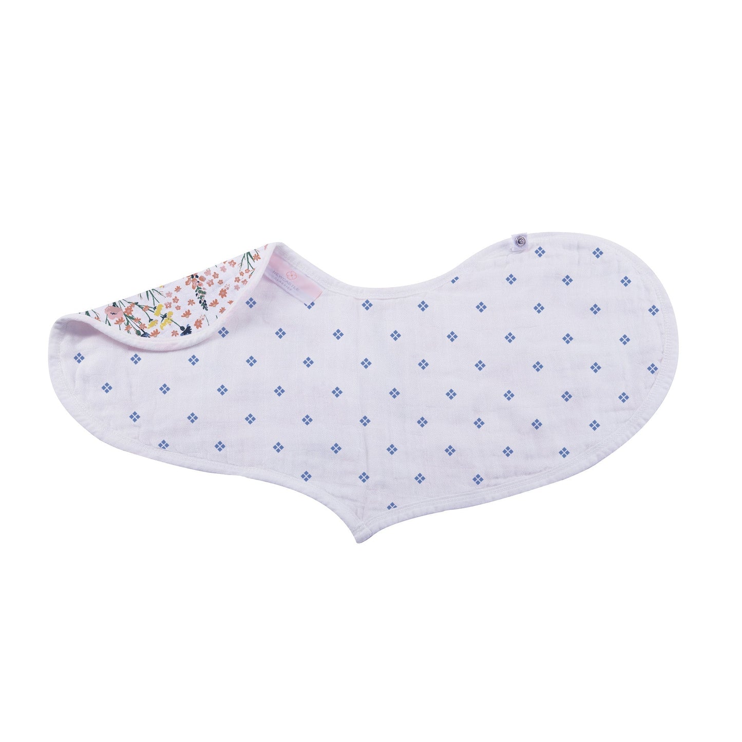 Wildflowers 100% Natural Bamboo Muslin Cotton Heart Snap Bibs, 2 Pack