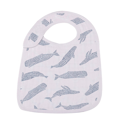 Ocean Tides 100% Natural Bamboo Muslin Cotton Snap Bibs, 3 Pack