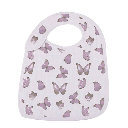 Mountain Meadow 100% Natural Bamboo Muslin Cotton Snap Bibs, 3 Pack