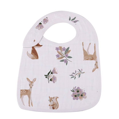 Mountain Meadow 100% Natural Bamboo Muslin Cotton Snap Bibs, 3 Pack