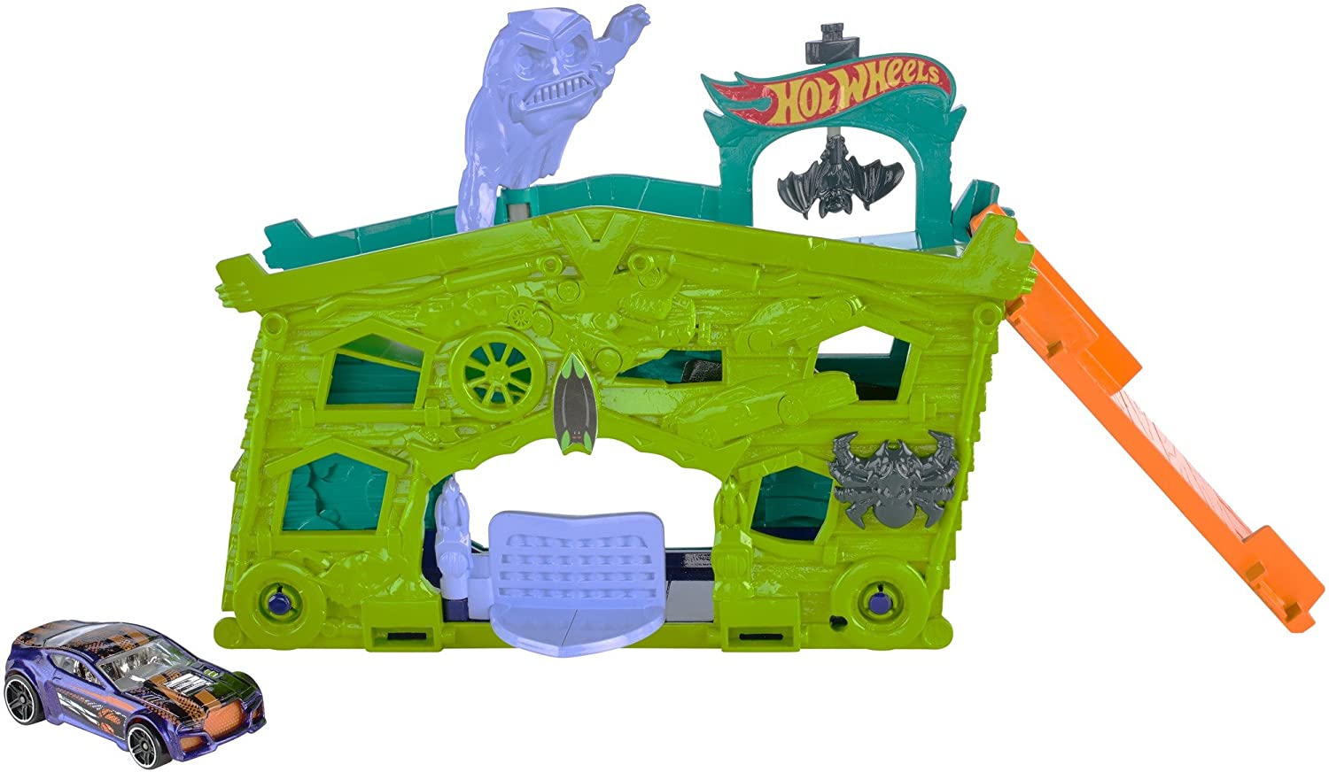 Hot Wheels Ghost Garage Fold-Out Playset (Includes One Vehicle)