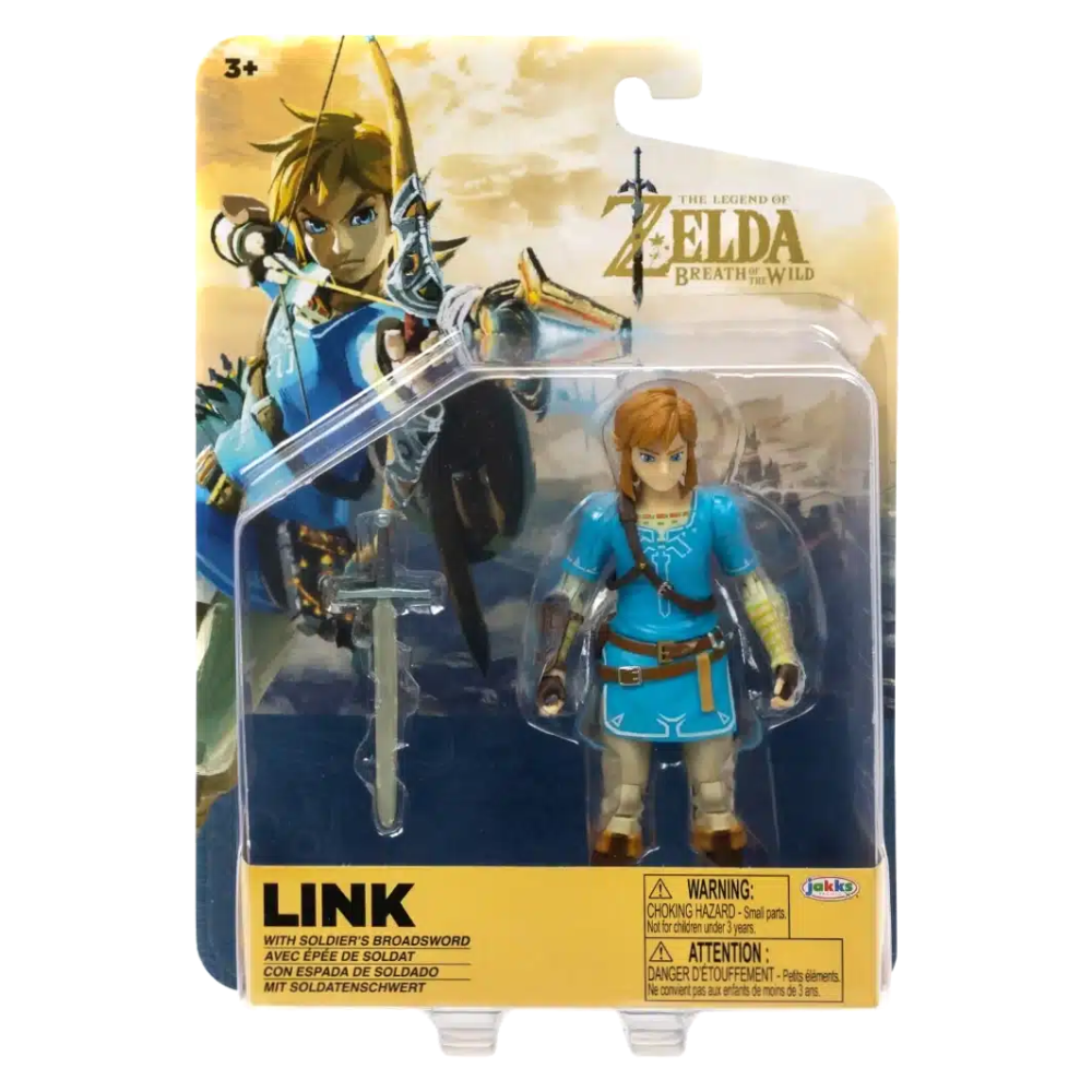 Nintendo 4 inch The Legend of Zelda Breath of the Wild Link Action Figure with Soldier's Broadsword