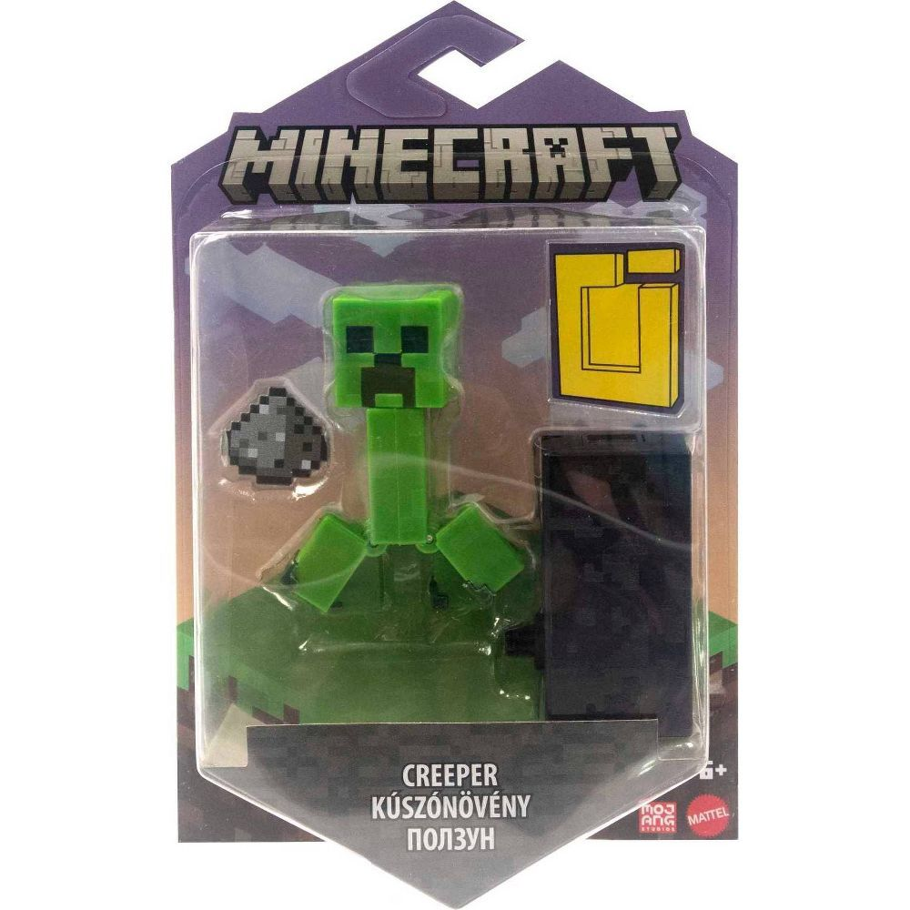 Minecraft Creeper Action Figure, 3.25-in, with 1 Build-a-Portal Piece & 1 Accessory Ages 6+
