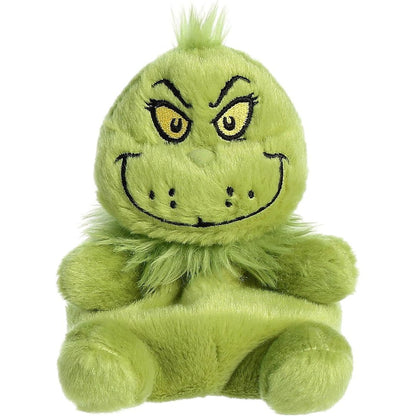 Front view thumbnail of sitting Aurora Palm Pals The Grinch plush with mischievous smirk.