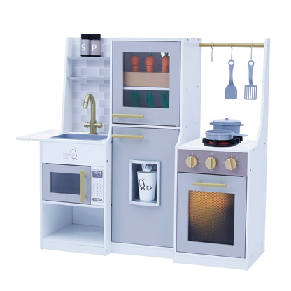 Teamson Kids Little Chef Lyon Wooden Kitchen with Accessories