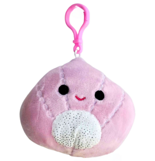 Squishmallows Official Kellytoy 3.5" Clip On Aicha the Seashell Plush Toy S3 #1136