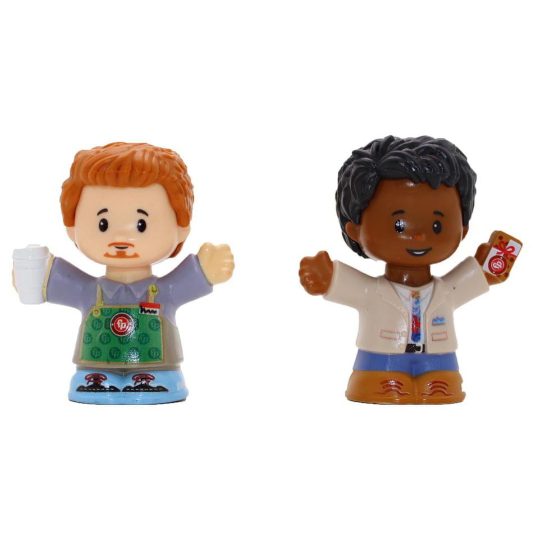 Fisher-Price Little People 2 Pack Action Toy Figure, Coffee Barista and Customer