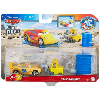 Disney Cars Toys Disney Cars Color Changers 2022 Cars On The Road Cruz Ramirez with Pitty 1:55 Scale