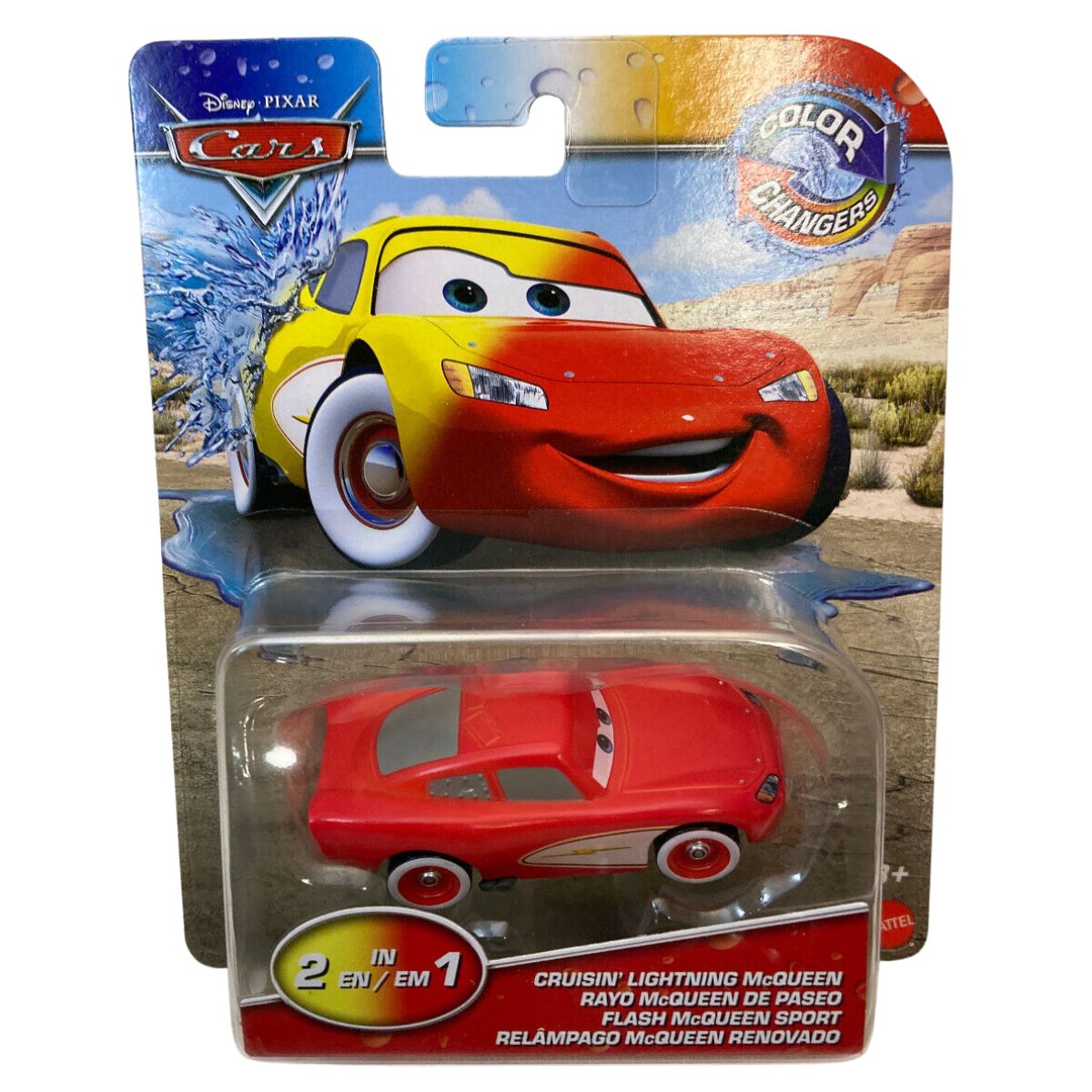 Disney Pixar Cars Color Changers Cruisin McQueen Die-Cast Vehicle Scale 1:55 (Red and Yellow)