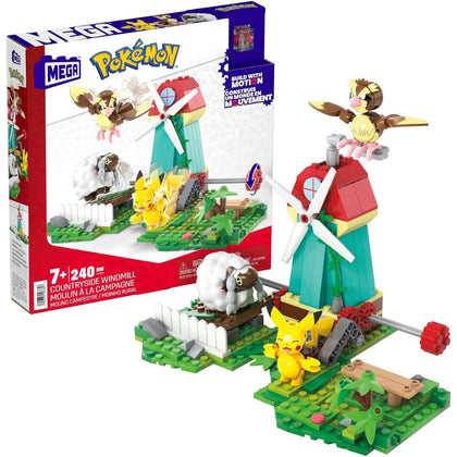 MEGA Pokemon Countryside Windmill (Build with Motion, 240 Pieces), Ages 7+