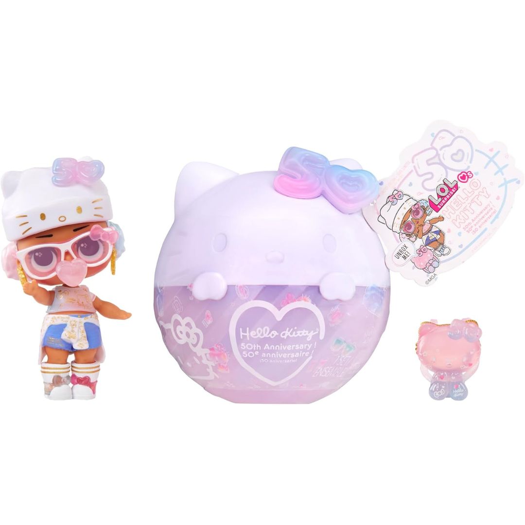 L.O.L. Surprise LOL Loves Hello Kitty Tots Crystal Cutie Limited Edition 50th Anniversary, 1 Figure Pack, Styles May Vary