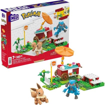 MEGA Pokemon Building Toy Kit Pokemon Picnic With 2 Poseable Characters, Eevee and Riolu, 193 Pieces