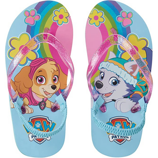Nickelodeon Girls Paw Patrol Thong Summer Flip Flop Sandals With Heel Strap (Toddler) - Size 5/6