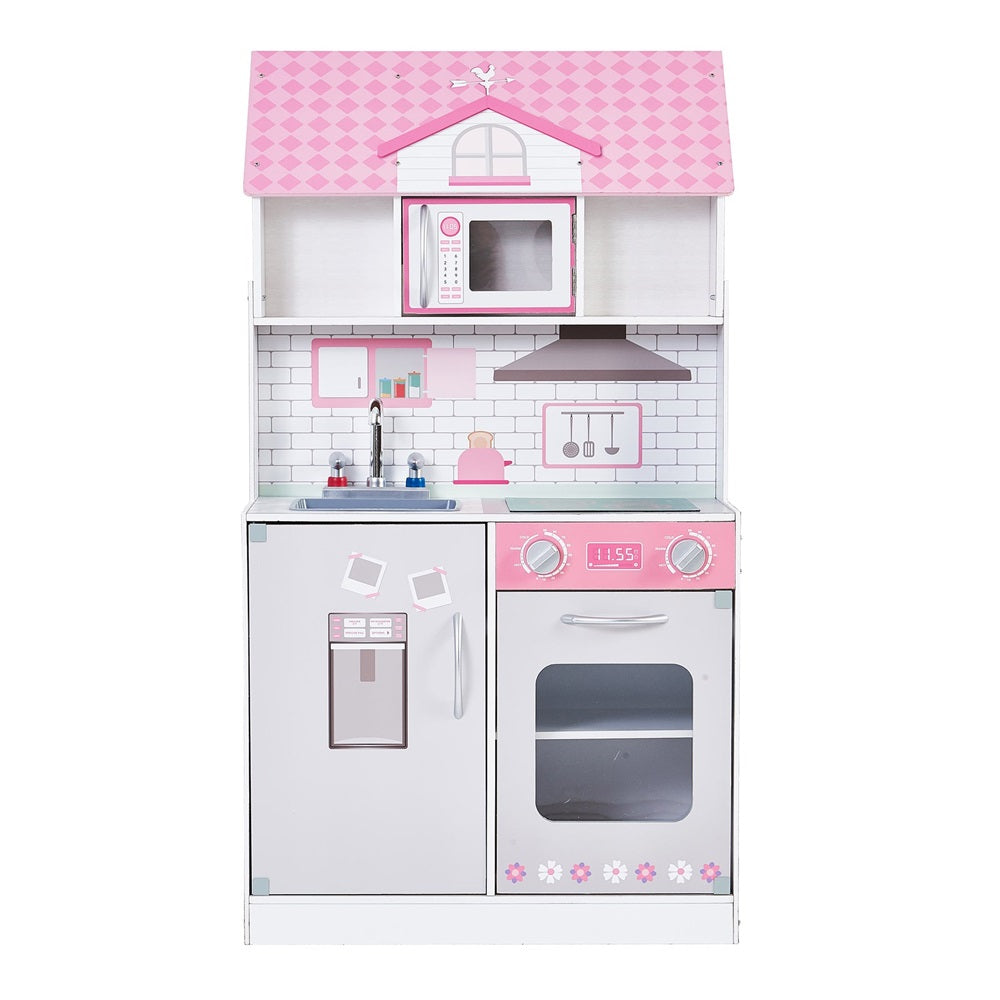 Teamson Kids - Wonderland Ariel 2 in 1 Doll House & Play Kitchen - Pink / Grey