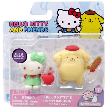 Hello Kitty® and Friends 2 Inch Figure Sweet & Salty 2 Figure Pack, Hello Kitty & Pompompurin