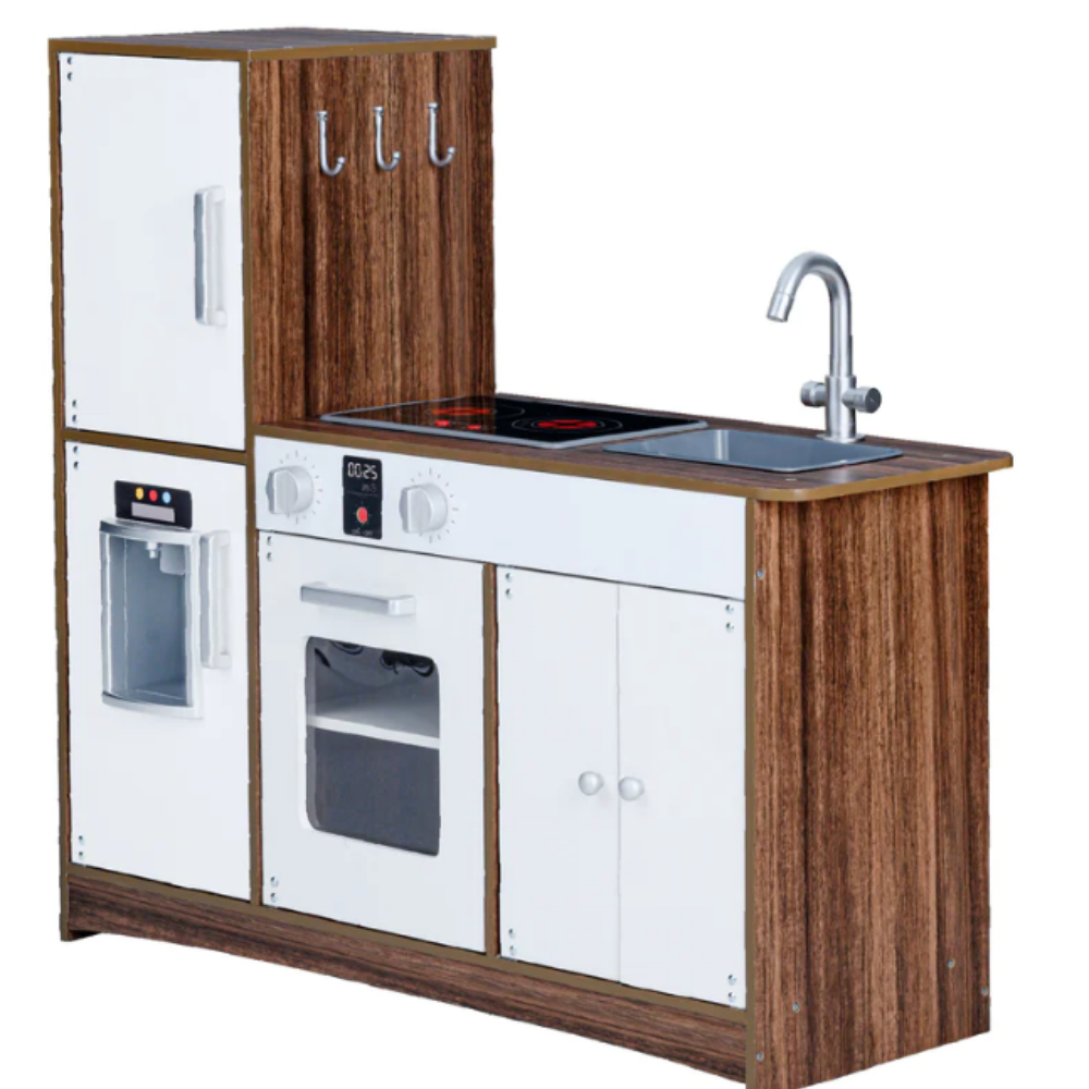 Teamson Kids Little Chef Palm Springs Classic Kids Play Kitchen with Accessories, Natural/White